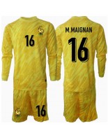 Frankrike Mike Maignan #16 Keeper Hjemmedraktsett Barn EM 2024 Lange ermer (+ bukser)